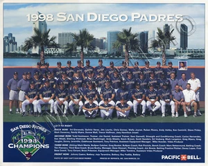 1998 SAN DIEGO PADRES 8X10 TEAM PHOTO QWYNN JOINER HOFFMAN - Picture 1 of 1