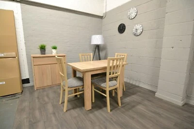 DINING SET extending dining table & 4 chairs oak sonoma, strong and solid MarP - Image 1 of 4