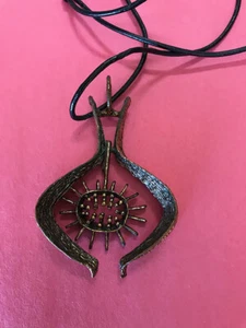 VINTAGE ELSE AND PAUL STUDIO OF NORWAY FABULOUS COPPER "BRUTI LIST" PENDANT--OR - Picture 1 of 3