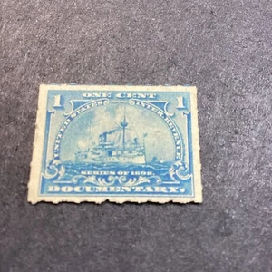 Scott #R163 Battleship Documentary 1c Used Revenue Stamp-1898-Mint Hinged N/G-US - Picture 1 of 2