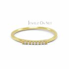 14K Gold 0.05 Ct Natural Diamond Bar Ring  Size-  3 to 8 US-Jewelzofny