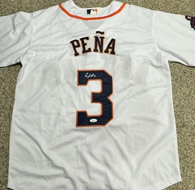 Jeremy Pena Houston Astros Signed World Series Patch Players Jersey JSA COA - Image 1 of 4