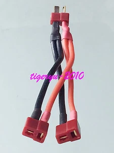 Deans Style T-Plug Parallel Y Harness 1 plug to 2 jack cable for Lipo RC Battery - Picture 1 of 6