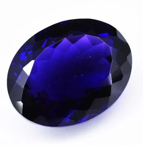 AAA+ Large Deep Blue Tanzanite 82.10 Ct. Oval Cut Loose Gemstone Gift for Women - Picture 1 of 6