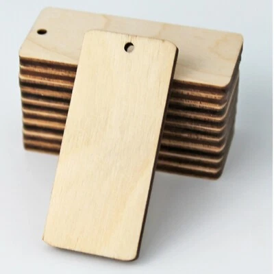 Pendientes colgantes rectangulares de madera recortados joyería en blanco artesanía TODOS LOS TAMAÑOS  Foto 1 de 3