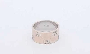 Gucci 18k White Gold Icon Band Ring Size 6.5 Ebprxsa 144010033316 - Picture 1 of 5