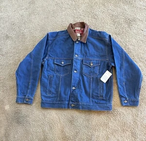 Vintage Marlboro Jeansjacke Lederkragen Medium Neu Mit Etikett. KOSTENLOSER VERSAND - Bild 1 von 5
