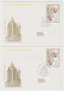 POLONIA 1979, VISITA DEL PAPA JAN PAWEL, Fi 2482/2483, BL. 106a, 106b, 6 FDC - Imagen 1 de 3