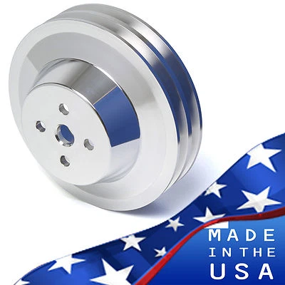Ford Water Pump Pulley 289 302 351W V-belt SBF 2 Groove V-belt Billet Aluminum - Imagen 1 de 4