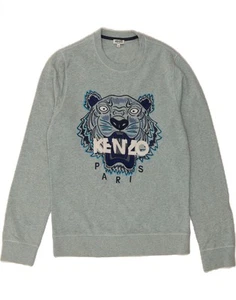 KENZO Mens Graphic Sweatshirt Jumper Medium Blue Cotton BN06 - Picture 1 of 4