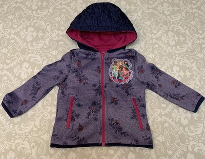 Disney Princesa Niñas 3T Cremallera Princesa Sudadera con Capucha Púrpura con Flores Foto 1 de 4