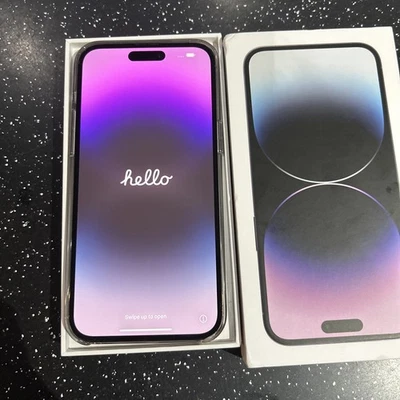 APPLE IPHONE 14 PRO MAX PURPLE 128GB IN FULLY WORKING CONDITION - CRACKED BACK  - Image 1 of 4