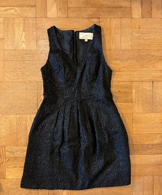 Vestido para mujer LEIFSDOTTIR ANTHRO 8 brocados florales negros bolsillos con cuello en V sin mangas Foto 1 de 4