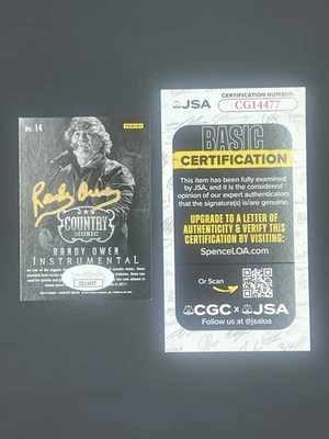 Randy Owen Signed 2014 Panini Country Music Instrumental IP Auto JSA Alabama - Image 1 of 2