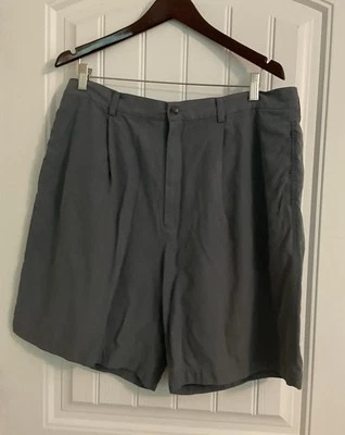 Shorts Brandini - Masculino 38 Laços de Cinto com Fecho de Botão Azul, Plissado - Imagem 1 de 4