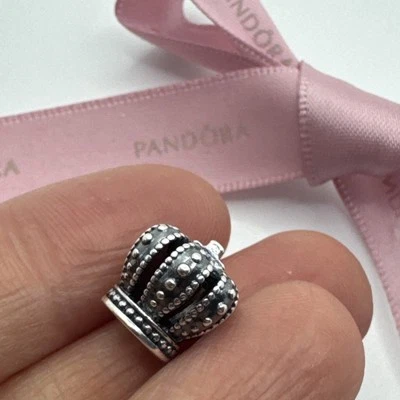 Authentic Pandora Sterling Silver Openwork Regal Crown Charm #790930 - image 1 of 4