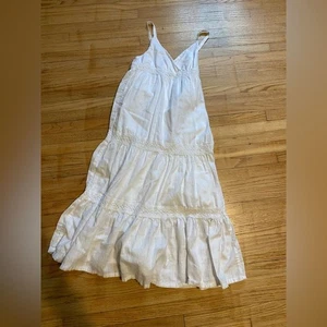 American Living Girl 8 White Sleeveless Maxi Dress w Lace Details 100% Cotton - Picture 1 of 5