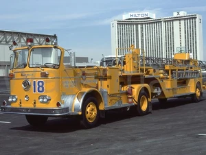 1965 Seagrave 100ft. Ladder Clark Co. NV Metal Sign 9" x 12" or 12" x 16" - Picture 1 of 1