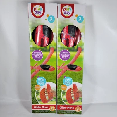 Play Day Large Durable Throwing Foam Plane Flying Glider 15in Wing Span Set Of 2 - Image 1 of 4