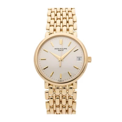 Relógio Patek Philippe Calatrava data automático pulseira de ouro amarelo 34 mm 3998/1J - Imagem 1 de 4