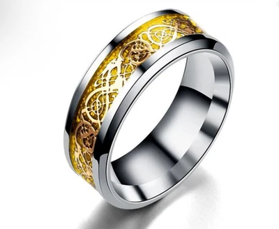 Joyería Anillo Diseño Dragón Titanio Acero Anillos Hombre Anillo Lujo - Talla 11 Foto 1 de 4
