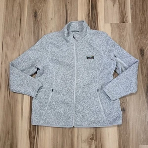 LL Bean Sweater Fleece Full Zip Jacke Damen XL Petite Gray Logo Wandern - Bild 1 von 10