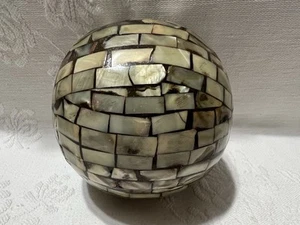 Iridescent Mosaic Abalone Shell 3.5” Decorative Ball/Orb/Sphere - Picture 1 of 8