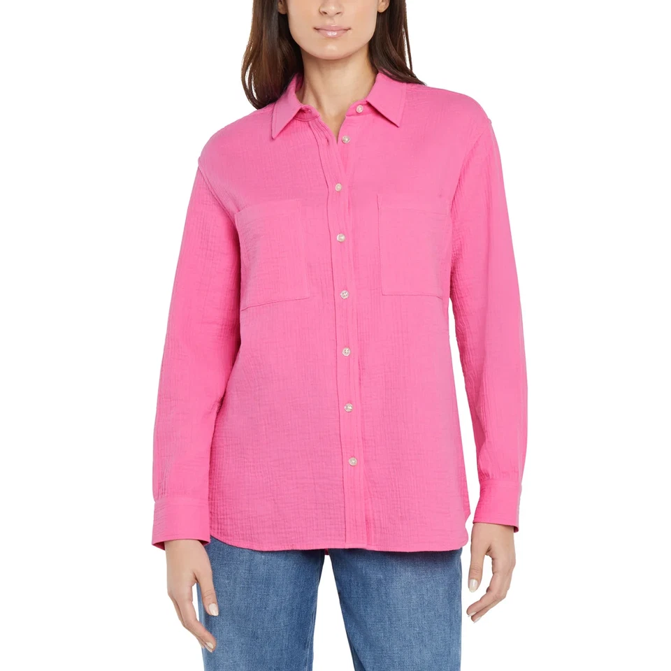 Gap Ladies Pink button down shirt Size Large 100 Cotton
