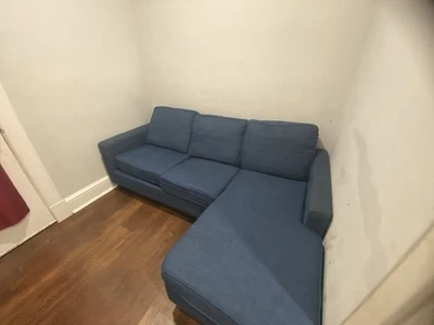 Sofá moderno de madeira meados do século 3 lugares sala de estar - Imagem 1 de 2