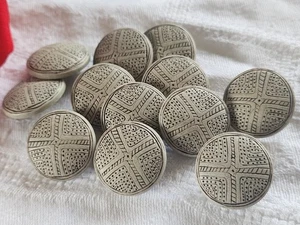 Lot Of 12 Gray Buttons Workshop Background 2.2 Cm Worked Ref 2402 - Picture 1 of 5
