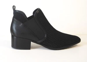 Donald Pliner Darla 2 Suede Ankle Booties 5M Black NIB Boots Pull On Perforated - Picture 1 of 2