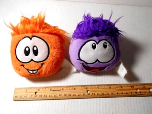 Disney Club Penguin Orange & purple 2 dif Puffle Plush 4" Beanbag - Picture 1 of 12