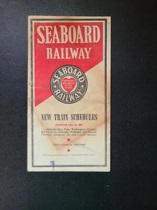 Seaboard Railway "New Schedules" Timetable (Dec 19, 1943) - Picture 1 of 3