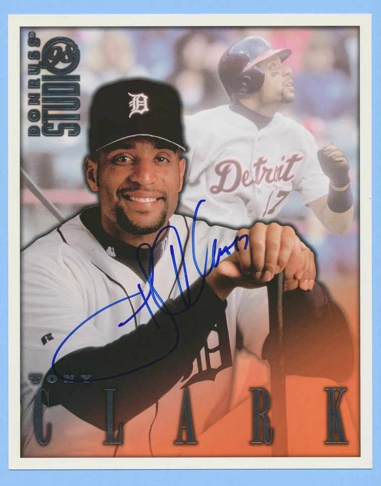 Tarjeta fotográfica 8x10 Studio 1998 Tony Clark - firmada/autografiada - Tigres con certificado de autenticidad Foto 1 de 1