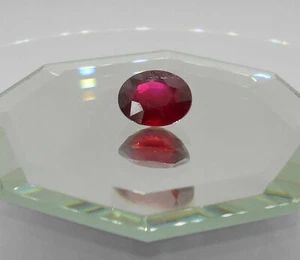 Natural Loose Deep Pinkish Red Oval Shape Thailand Ruby 4.29 Carat Gemstone - Picture 1 of 9
