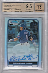 2012 Bowman Chrome Refractor Rougned Odor #RO Auto /500 BGS 9.5/10 🔥 🔥 🔥