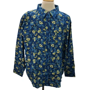 Haband 3XL XXXL Multicolor Floral Long Sleeve Button-Up Casual Woman's Shirt - Picture 1 of 7