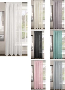 Uni Voile Netz Gardine Flächenstange Tasche transparent Schimmer Panel - fertig zum Aufhängen - Bild 1 von 19
