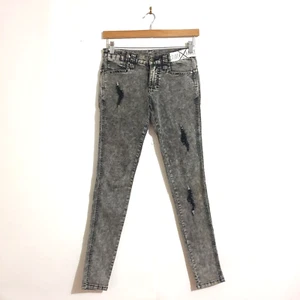 Pantalones de mezclilla Tiger Horse talla 28 gris lavado ácido ajustados mezcla de algodón bolsillos elásticos para hombre - Imagen 1 de 9