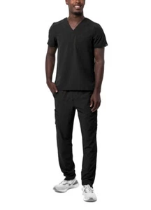 Adar Addition Scrub Set For Men - Classic V-Neck Scrub Top & Cargo Scrub Pants - Picture 1 of 91