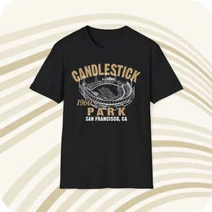 Candlestick Park 1960 Classic Cut Football T-Shirt - San Francisco 49'ers - Picture 1 of 6