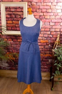 Abito da discoteca vintage originale anni 60 70 abito midi blu glitter bacchetta S - Foto 1 di 8