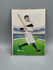 Biglietto di auguri vintage Babe Ruth 3D fustellato N.Y Yankees baseball sigillato - Foto 1 di 3
