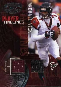 MICHAEL VICK ( 2005 ) PLAYER TIMELINES DUAL JERSEY PLAYOFF CARD #040/250 FALCONS - Picture 1 of 1