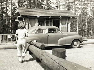 XC Photograph View From Behind Beautiful Mystery Woman Old Car 1950 Short Hair - Picture 1 of 3