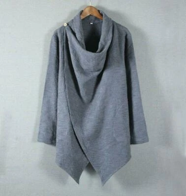 Мужской китайский стиль половина воротника кнопка хлопок плащ пальто пончо кроличьего плащ 2021 - Изображение 1 из 4