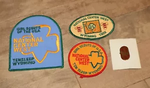 Girl Scouts Patches | *1970s* x4 NATIONAL CENTER WEST Ten Sleep Wyoming Pin Trek - Picture 1 of 4