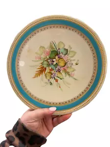Antique Carl Tielsch (C.T.) Germany Porcelain Pedestal Cake Plate – Hand-Painted - Picture 1 of 5