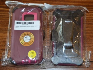 Samsung Galaxy S7 full hard case with Belt Clip AlhpaCell Burgany/Pink NEW - Picture 1 of 5