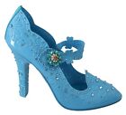 DOLCE & GABBANA Shoes CINDERELLA Blue Floral Crystal Heels EU40 / US9.5 $1800
